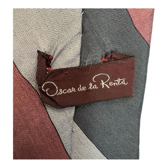 Striped Necktie Red Gray Black Business Career Formal Tie - Picture 4 of 5